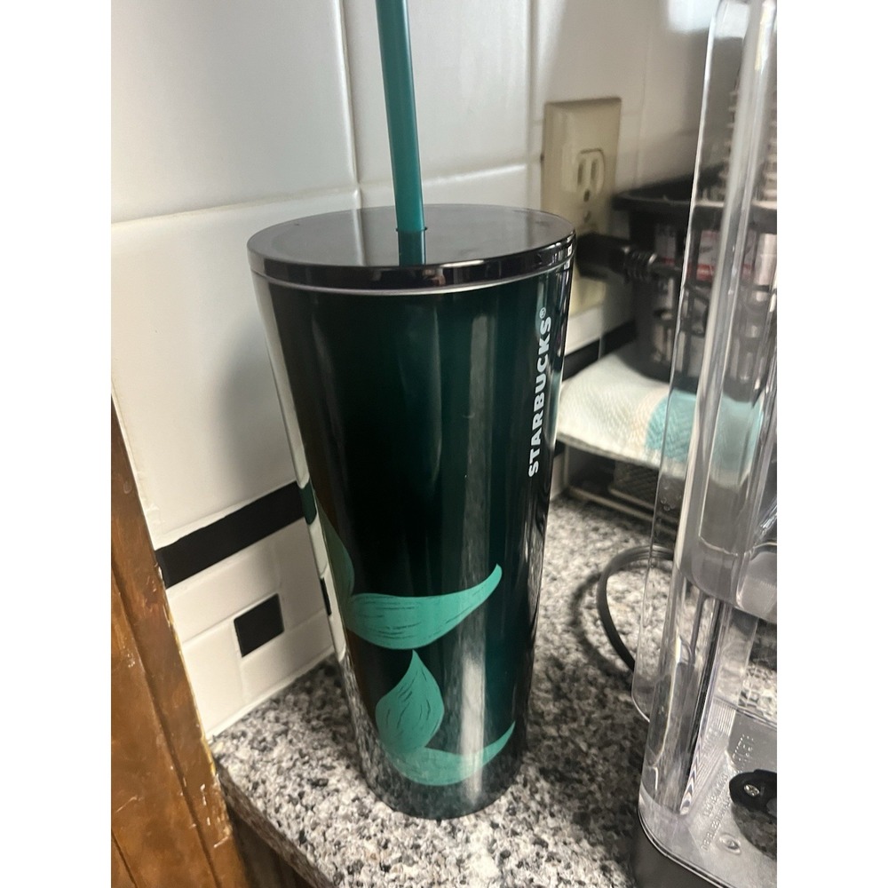 Starbucks 2025 Metallic Green Purple Mermaid Siren Stainless Tumbler 24oz Cup - Picture 2 of 4